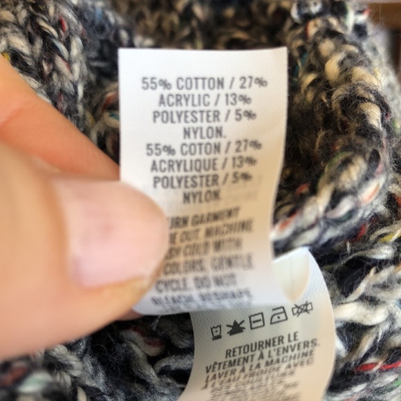 Aerie Black & Multi color Knit Sweater ribbed scoop neck cuffs & hem Size Medium - Picture 12 of 12